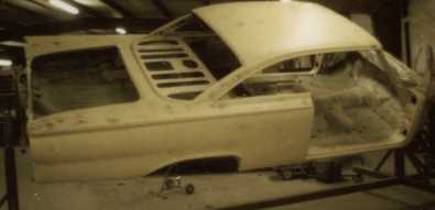 Ford Starliner body on dolly.