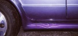 Cabrio detail- flame lick in front of rear wheel