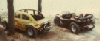 Yellow Baja Bug and dune buggy.